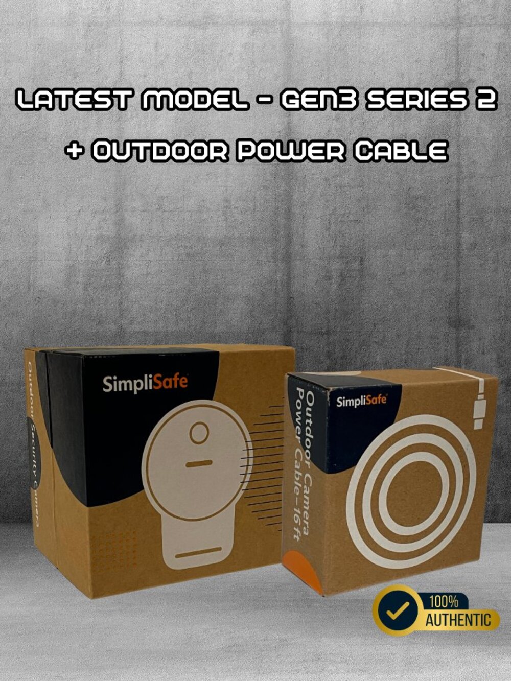 SimpliSafe Outdoor Wireless Security Camera Series 2 1080P HD + 16’ Power Cable